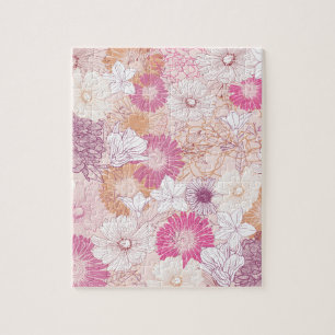 Naadloze bloemen legpuzzel