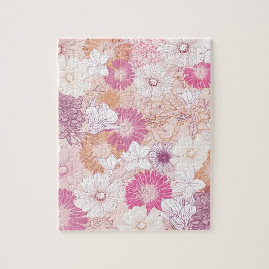 Naadloze bloemen legpuzzel (Verticaal)