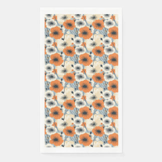 Naadloze bloemen met Oranje, witte en zwarte stroo Servet
