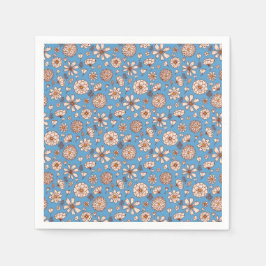 Naadloze Bloemen patroon blauw Servet