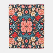 Naadloze Bloemen Patroon Elegant en Tijdloos Ontwe Fleece Deken (Voorkant)