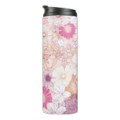 Naadloze bloemen thermosbeker (Geroteerd rechts)