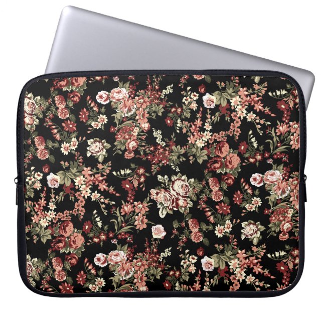 Naadloze bloemenachtergrond: bloemenpatroon. laptop sleeve (Voorkant)