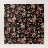 Naadloze bloemenachtergrond: bloemenpatroon. legpuzzel (Horizontaal)