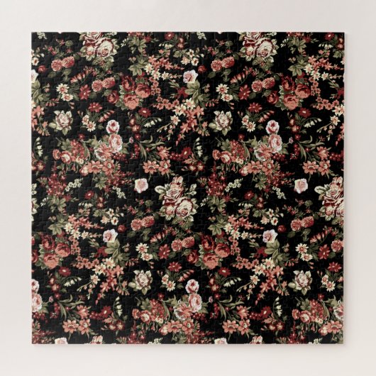 Naadloze bloemenachtergrond: bloemenpatroon. legpuzzel (Horizontaal)