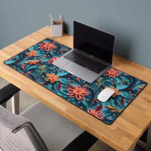 Naadloze bloemenpapier patroon Desk Mat