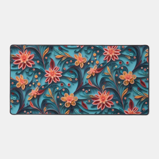 Naadloze bloemenpapier patroon Desk Mat (Voorkant)