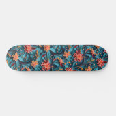 Naadloze bloemenpapier patroon Skateboard (Horizontaal)