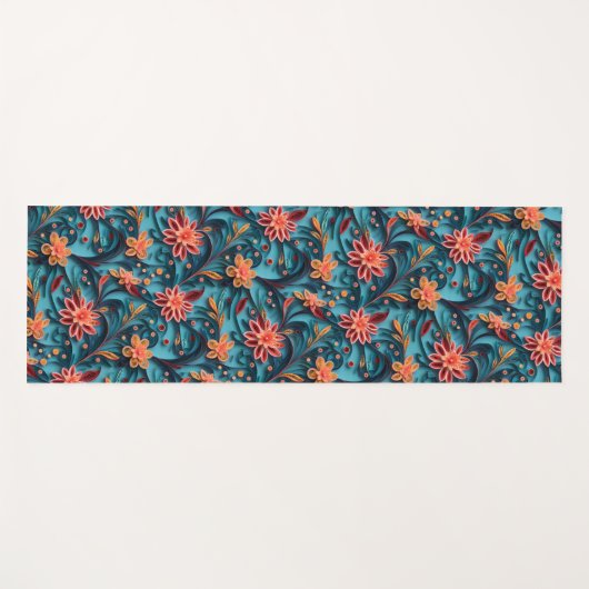 Naadloze bloemenpapier patroon Yoga Mat (Voorkant (horizontaal))