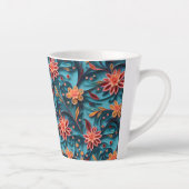 Naadloze bloemenpapierpatroon Latte Mok (Rechts)