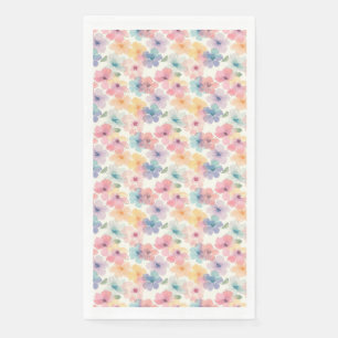 Naadloze bloemenprint in roze, geel en blauw voor  servet