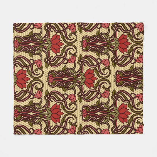 Naadloze bloemkool in nieuwe stijl, Vi Fleece Deken (Voorkant (Horizontaal))