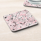 Naadloze bloesbloemen bladeren vertakt bier onderzetter (Linkerzijde)