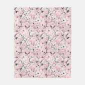 Naadloze bloesbloemen bladeren vertakt fleece deken (Voorkant)