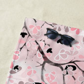 Naadloze bloesbloemen bladeren vertakt strandlaken (In situ)