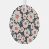 Naadloze bloesem Daisy Flower Pattern Glas Ornament (Voorkant Rechts)