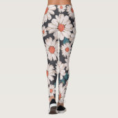 Naadloze bloesem Daisy Flower Pattern Leggings (Achterkant)