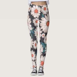 Naadloze bloesem Daisy Flower Pattern Leggings