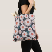 Naadloze bloesem Daisy Flower Pattern Tote Bag (Dichtbij)