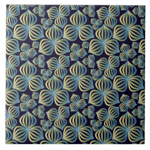 Naadloze Blue Gold Abstract Pattern keramische Teg Tegeltje