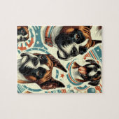  naadloze bokser hondenillustratie legpuzzel (Horizontaal)