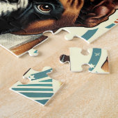  naadloze bokser hondenillustratie legpuzzel (Zijkant)