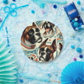  naadloze bokser hondenillustratie papieren bordje (Feest)