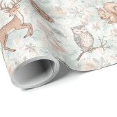 Naadloze bosdieren patroon cadeaupapier (Rol Hoek)
