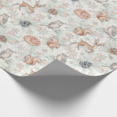 Naadloze bosdieren patroon cadeaupapier (Hoek)