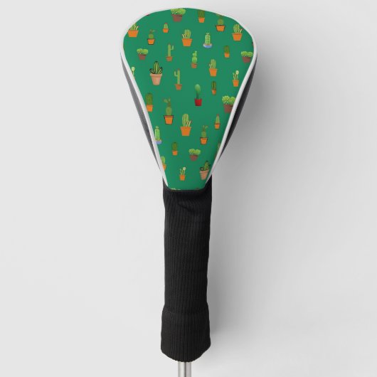 Naadloze cactus Patroon, vormen en patronen Golfheadcover (Voorkant)