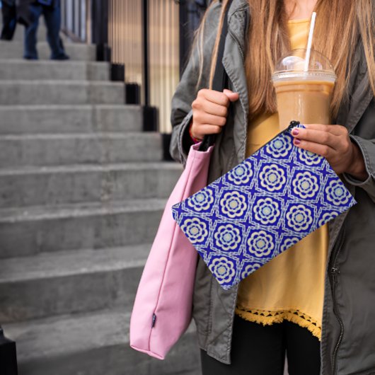 Naadloze caleidoscoop blauw wit student kunstenaar etui