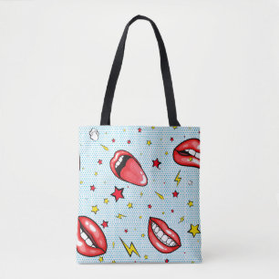 Naadloze cartoon komiek superspraakbelletje tote bag