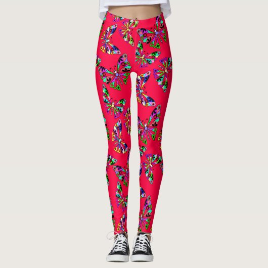 Naadloze cartoon leuk kinder, abstract maar puur leggings (Voorkant)