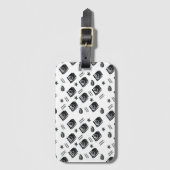 Naadloze Ciak Pattern met bioscoopsymbolen en klap Bagagelabel (Voorkant (verticaal))