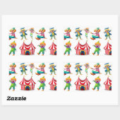Naadloze clowns en circustent rechthoekige sticker (Vel)