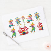 Naadloze clowns en circustent rechthoekige sticker (Envelop)