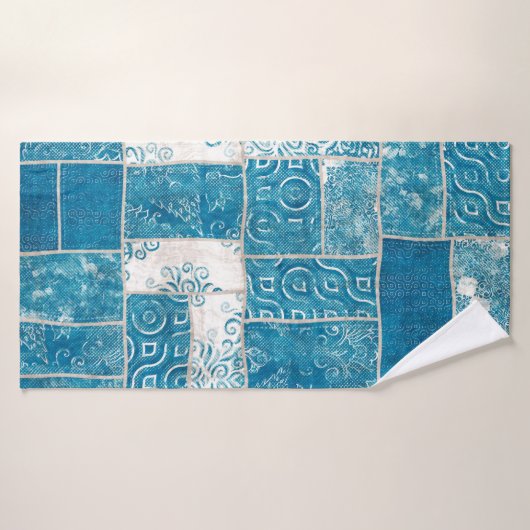 Naadloze collage van patchwork, mix het quilpatroo badhanddoek (Badhanddoek)