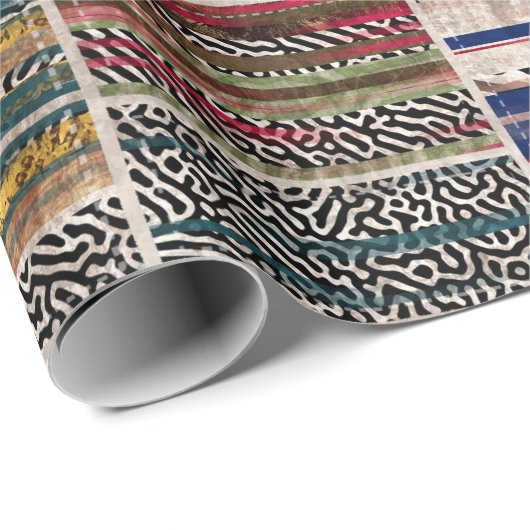 Naadloze collage van patchwork, mix het quilpatroo cadeaupapier (Rol Hoek)