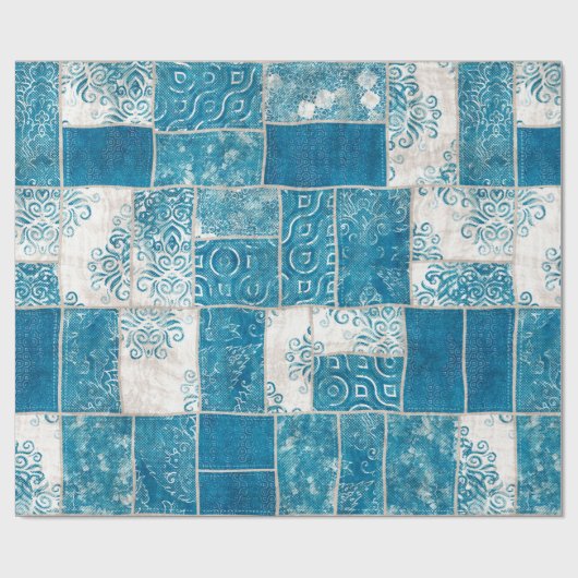 Naadloze collage van patchwork, mix het quilpatroo cadeaupapier (Vlak)