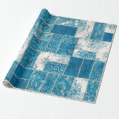 Naadloze collage van patchwork, mix het quilpatroo cadeaupapier (Uitgerold)