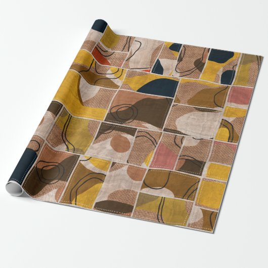 Naadloze collage van patchwork, mix het quilpatroo cadeaupapier (Uitgerold)