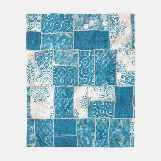Naadloze collage van patchwork, mix het quilpatroo fleece deken (Voorkant)
