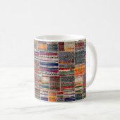 Naadloze collage van patchwork, mix het quilpatroo koffiemok (Voorkant rechts)