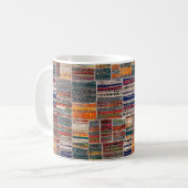 Naadloze collage van patchwork, mix het quilpatroo koffiemok (Voorkant links)