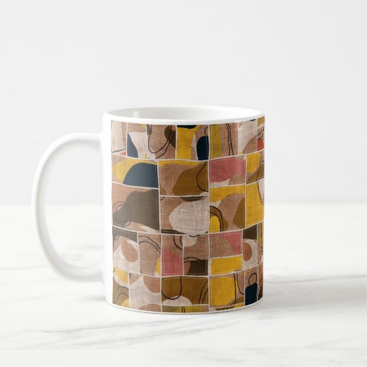 Naadloze collage van patchwork, mix het quilpatroo koffiemok (Links)