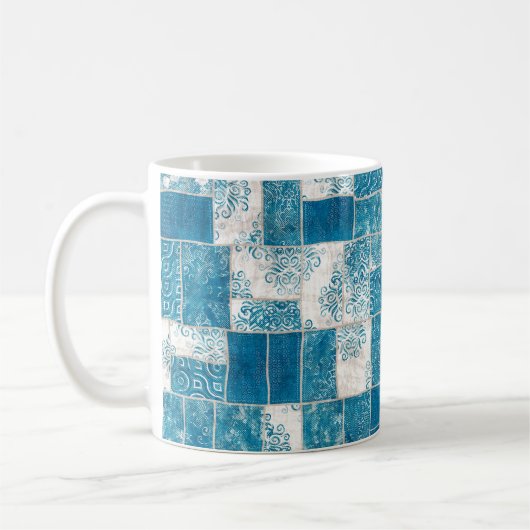 Naadloze collage van patchwork, mix het quilpatroo koffiemok (Links)