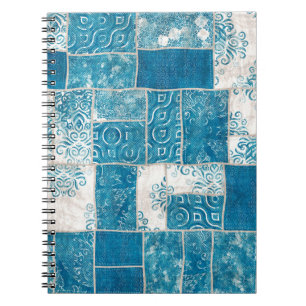 Naadloze collage van patchwork, mix het quilpatroo notitieboek