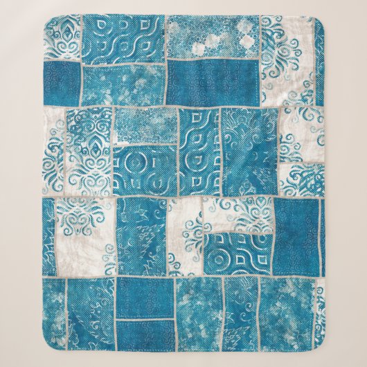 Naadloze collage van patchwork, mix het quilpatroo sherpa deken (Voorkant)
