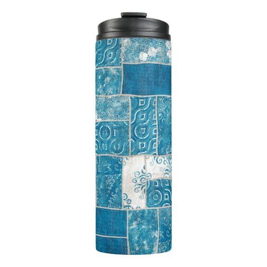 Naadloze collage van patchwork, mix het quilpatroo thermosbeker (Voorkant)