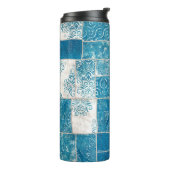 Naadloze collage van patchwork, mix het quilpatroo thermosbeker (Gedraaid links)